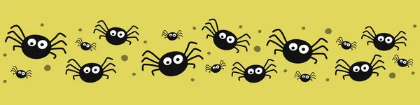 Halloween Spandoek Met Enge Spinnen Vector — Stockvector