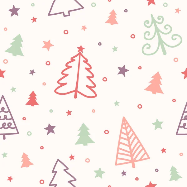 Concepto Patrón Sin Costuras Con Árboles Navidad Fondo Navidad Vector — Archivo Imágenes Vectoriales