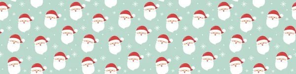 Conceito Padrão Sem Costura Com Papai Noel Feliz Antecedentes Natal — Vetor de Stock
