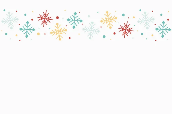 Fondo Navidad Con Copos Nieve Dibujados Mano Diseño Navidad Vector — Vector de stock