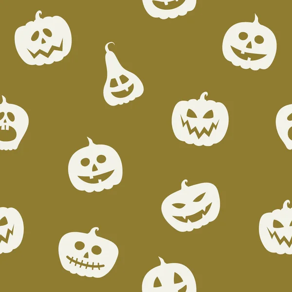 Patrón Halloween Con Calabazas Divertidas Fondo Pantalla Vector — Vector de stock