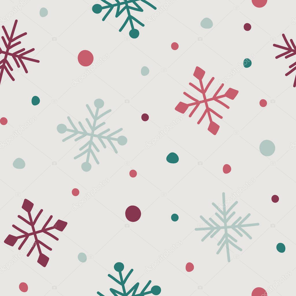 Christmas pattern with snowflakes. Vector
