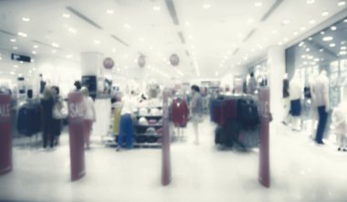 Mağaza bokeh arka plan bulanıklık. Satılık arka plan