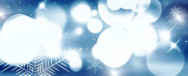 Astratto sfondo di Natale con fiocchi di neve e luci bokeh — Foto Stock