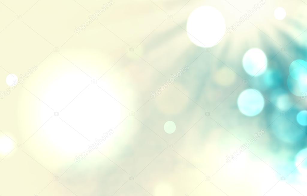 Sun with rays and bokeh illustration Soft blue abstract backgrou