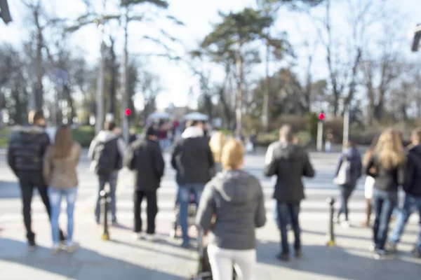 Πόλη Commuters Υψηλή Κλειδί Θολή Εικόνα Των Ανθρώπων Που Περπατούν — Φωτογραφία Αρχείου