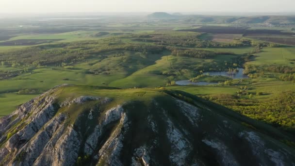 Reste Récif Ancienne Mer Composé Calcaire Shikhan Toratau Vue Aérienne — Video