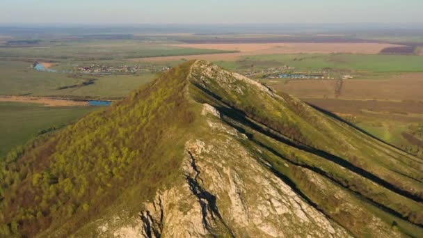 Remain Reef Ancient Sea Composed Limestone Shikhan Yuraktau Aerial View — Stock Video