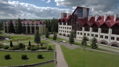 Krasnousolsk Sağlık Merkezi. Sanatoryum bölgesi. Konut ve tıbbi binalar. Hava görünümü.