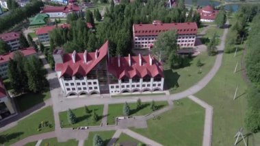 Krasnousolsk Sağlık Merkezi. Sanatoryum bölgesi. Konut ve tıbbi binalar. Hava görünümü.