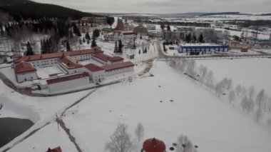 Krasnousolsk Sağlık Merkezi. Sanatoryum bölgesi. Konut ve tıbbi binalar. Hava görünümü.