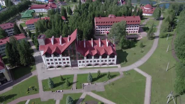 Krasnousolsk Health Resort Território Sanatório Prédios Residenciais Médicos Vista Aérea — Vídeo de Stock