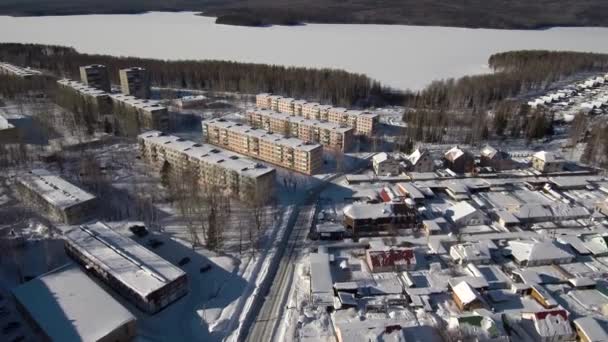 Kachkanar Ciudad Industrial Invierno Vista Aérea — Vídeo de stock