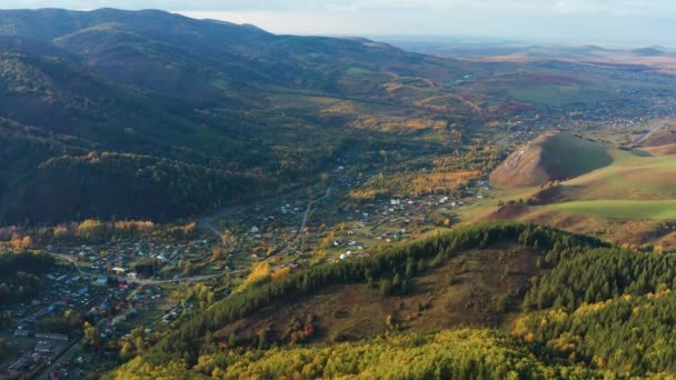 Altai Mountains Autumn Cherginsky Ridge Altayskoye Village Surroundings Belokurikha Resort — Stock Video