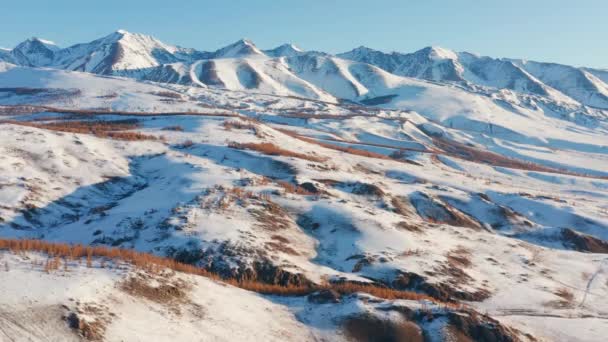 Altai Hory Začátku Zimy Kurai Ridge Letecký Pohled — Stock video