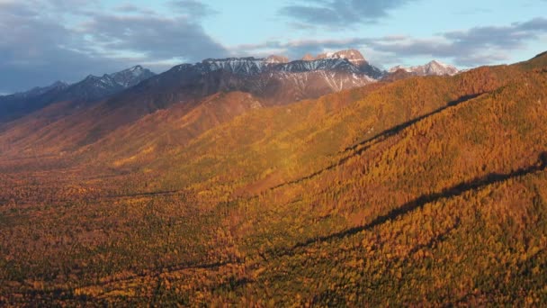 Eastern Sayans Musim Gugur Bukit Goltsy Tunkinskiye — Stok Video