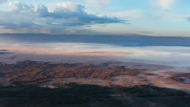 Восточные Саи Осенью Тункинская Долина Ранним Утром — стоковое видео