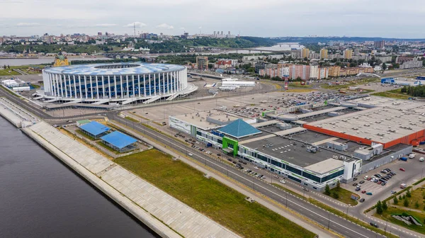 Nizhny Novgorod Uluslararası Sınıf Futbol Stadyumu Hava Görünümü — Stok fotoğraf