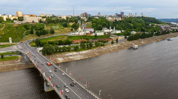 Нижний Новгород Вид Церковь Святого Андрея Первозванного Благовещенский Монастырь Вид — стоковое фото