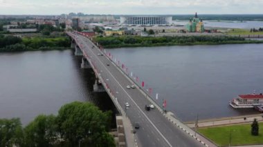 Nizhny Novgorod. Uluslararası sınıf futbol stadyumu. Hava görünümü.