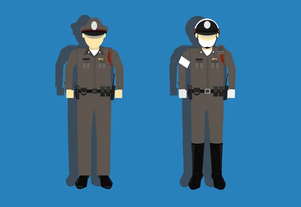 Thailand police officer character — Stock Vector