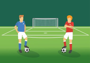 alan stadyum üzerinde duran futbolcu