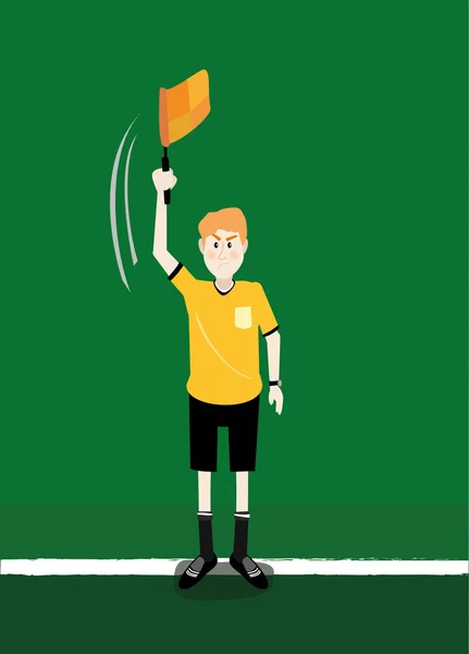 Asistente de fútbol linesman árbitro — Vector de stock