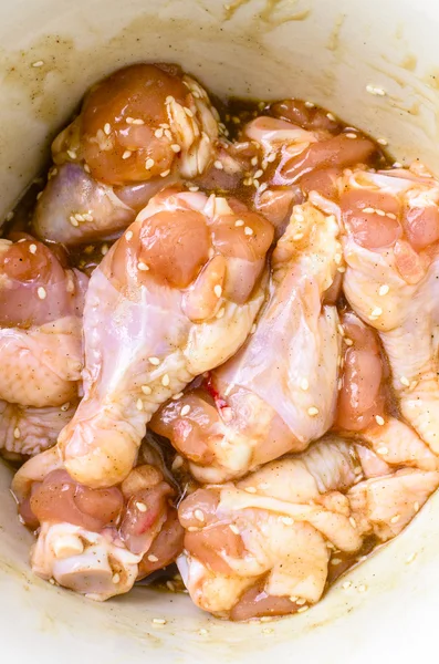 Uncooked fresh raw chicken legs — Stock Photo, Image