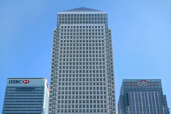 London United Kingdom February 2019 Skyscrapers Canary Wharf One Canada — Stock Photo, Image