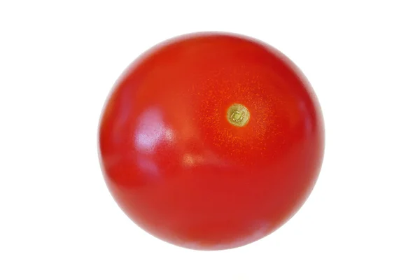 Petite Tomate Cerise Rouge Isolée Sur Fond Blanc — Photo