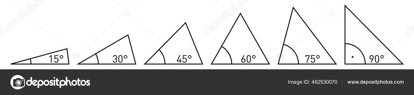 Varios Angulos Agudos Las Esquinas Del Triangulo Valores Grados Vector Grafico Vectorial C Lubo Ivanko Imagen