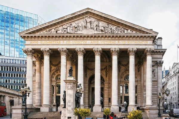 Londres Reino Unido Febrero 2019 Royal Exchange Front Gate Bank —  Fotos de Stock