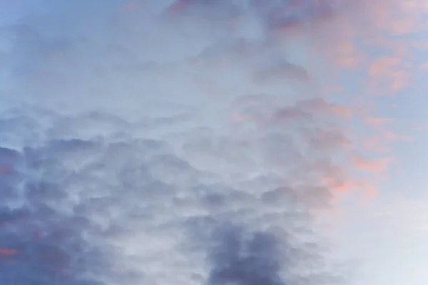 Cielo Serale Con Alcune Nuvole Rosa Scure Sfondo Ora Blu — Foto Stock