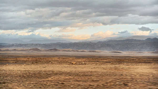 Typical Landscape Israel Jordan Border Seen Car Driving Highway Flat — Stock Photo, Image