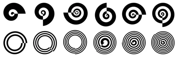 Conjunto Iconos Signos Inspirados Espiral Las Formas Pueden Utilizar Como — Archivo Imágenes Vectoriales