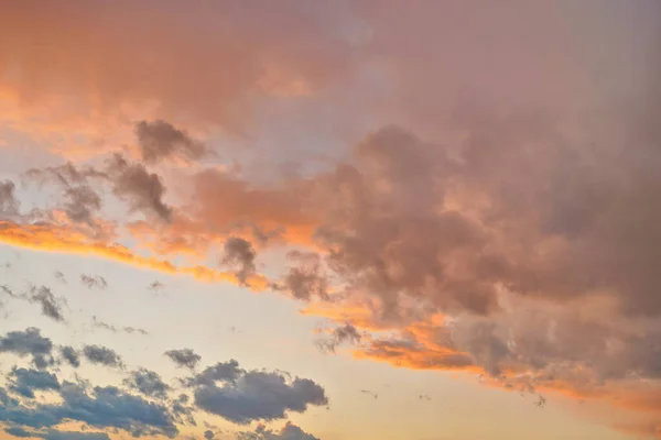 Arancione Rosa Sera Cielo Subito Dopo Tramonto Pomeriggio Nuvole Sfondo — Foto Stock