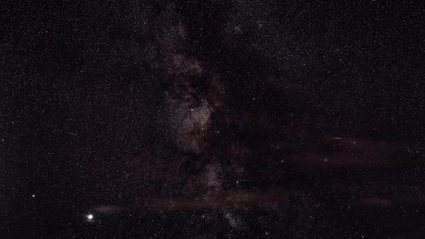 Timelapse Cielo Notturno Molte Stelle Con Satelliti Che Passano Lattea — Video Stock