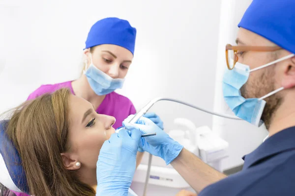 Woman Getting Dental Treatment — Stock Photo, Image