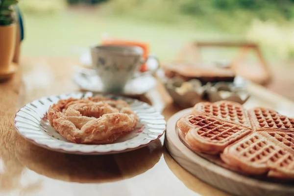 Frische Roti Teller Roti Und Dessert Konzept — Stockfoto