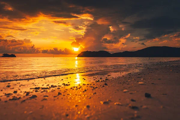 Sunrise Sunset Beach Ocean Waves Tropical Sea — Stock Photo, Image