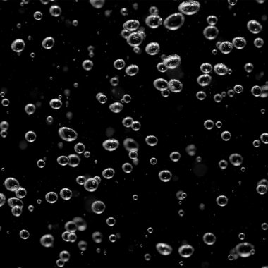 Waterdrops kabarcıklar karanlık bir arka plan üzerinde