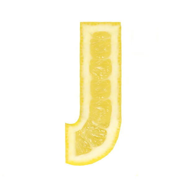 Lemon font. Letter J — Stock Photo, Image