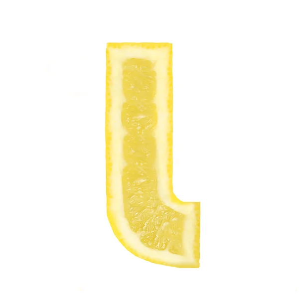 Limon yazı tipi. L harfi — Stok fotoğraf