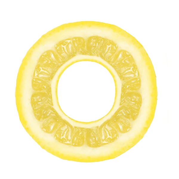 Лимонный шрифт. Буква O — стоковое фото