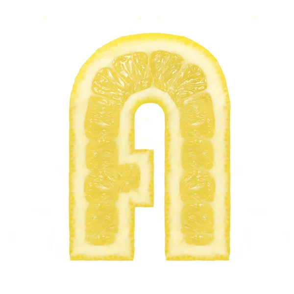 Lemon font. Letra A —  Fotos de Stock