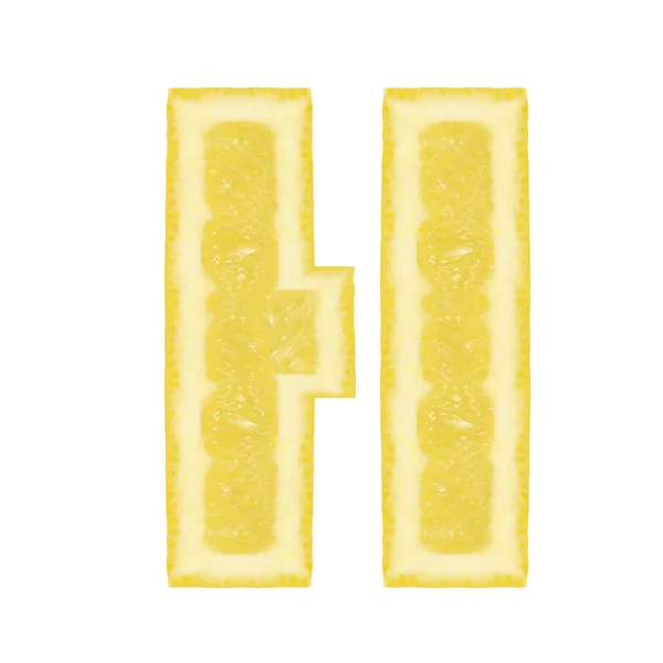 Limon yazı tipi. H harfi — Stok fotoğraf