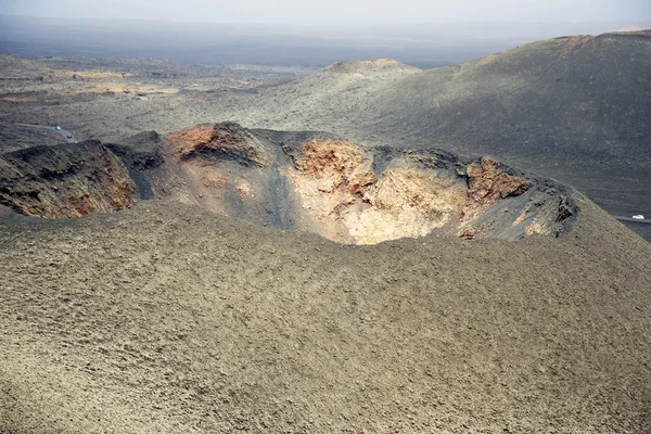 The barren volcanic landscape