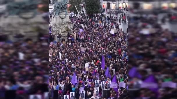 Vitoria Spanien Mars 2020 Internationella Kvinnodagen Protesterar Kampen För Jämställdhet — Stockvideo