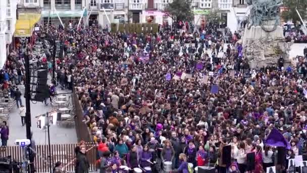 Vitoria Spain March 2020 여성의 스페인 비토리아에서의 평등과 여성의 권리를 — 비디오