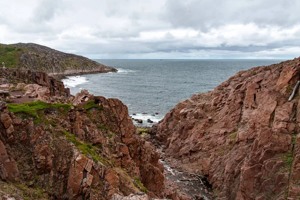 Чудове Скелясте Узбережжя Північного Моря Камінням Вид Гори Теріберка Баренцеве — стокове фото
